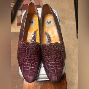 Monticelli Men's Purple Crocodile Loafers